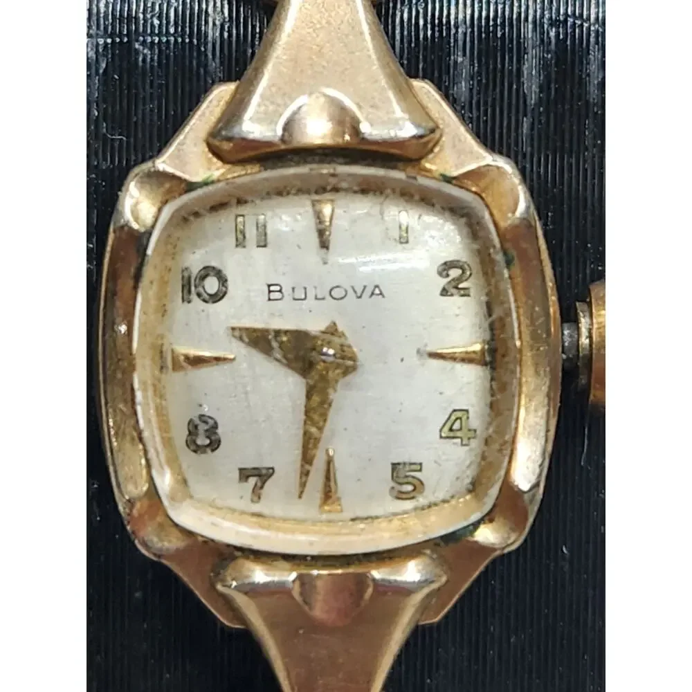 Vintage 1956 Bulova Woman's Watch 10k Rolled Gold Plated case , Not Working